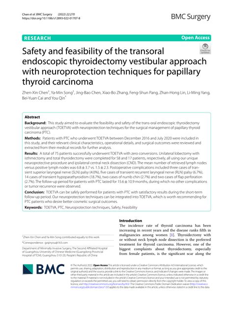 PDF Safety And Feasibility Of The Transoral Endoscopic Thyroidectomy