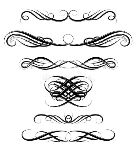 Set Of Calligraphic Swirls Stock Vector Illustration Of Retro 51737699