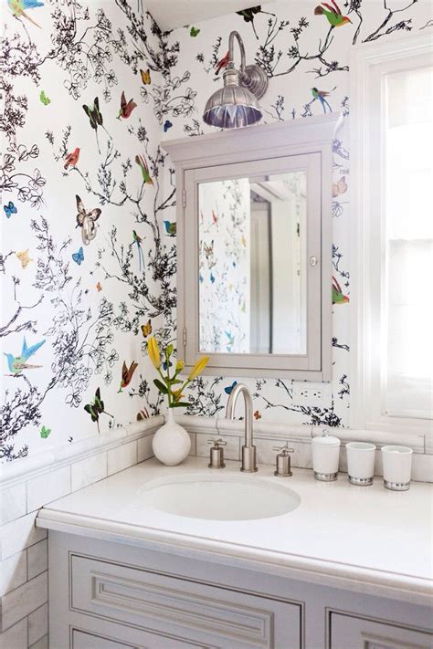 Birds And Butterflies Wallpaper Bathroom Decor