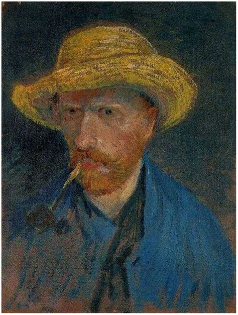 Self Portrait With Straw Hat And Pipe Vincent Van Gogh