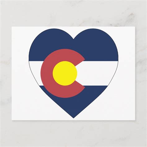 Colorado Flag Heart Postcard Zazzle