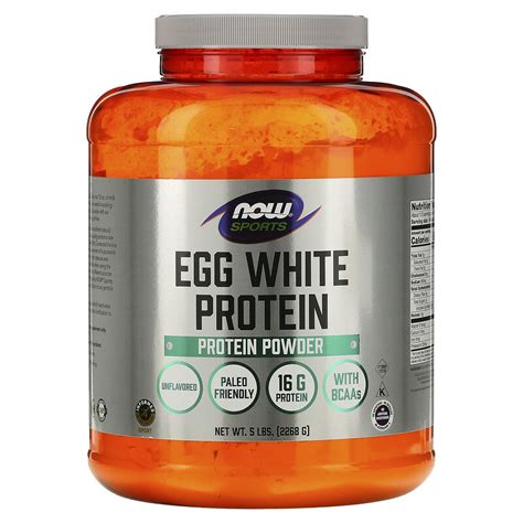 Now Foods Sports Egg White Protein Powder Unflavored 5 Lbs 2268 G