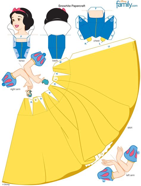 Snow White Paperdoll 3d Paper Crafts Paper Toys Diy Paper Diy And