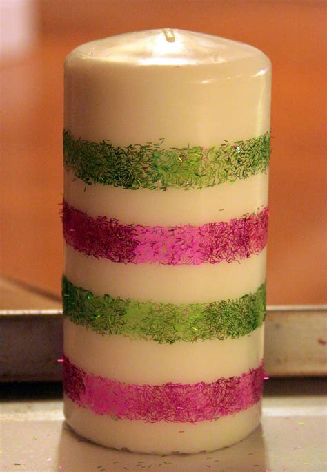 The Navy Stripe Sparkle Candles