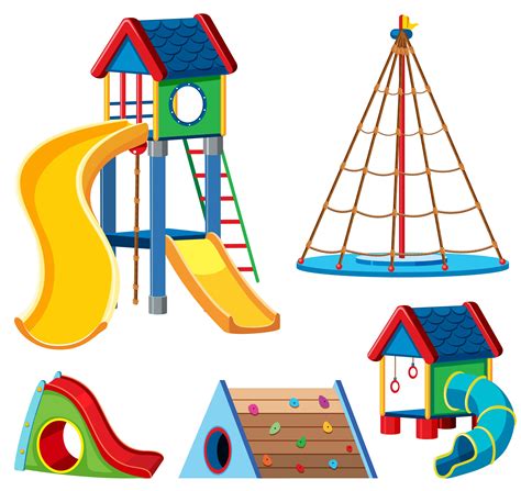 A Set Of Playground Equipment 365516 Vector Art At Vecteezy