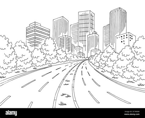 Cartoon Highway Road Black And White Stock Photos And Images Alamy