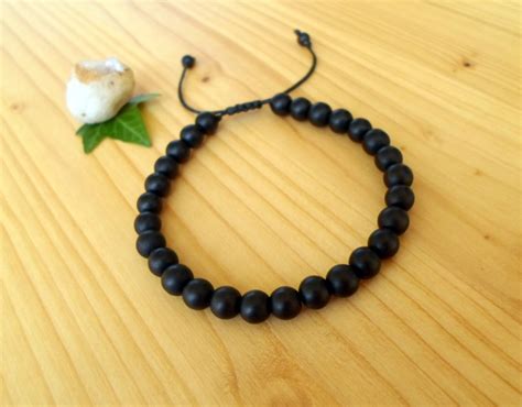 Black Onyx Bracelet Bracelets For Men Men Beaded Bracelet Etsy