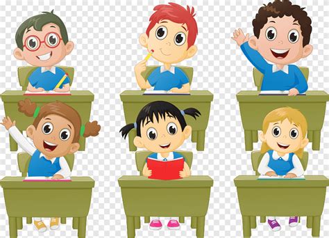 Student Classroom Lesson Cartoon School Children Child Class Png