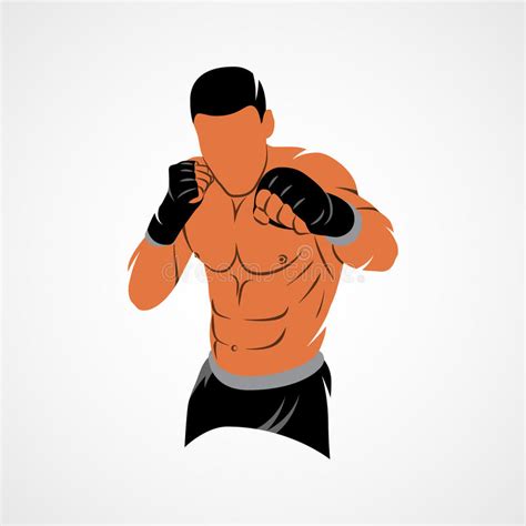 Mixed Martial Arts Fighter Cartoon Stock Vector