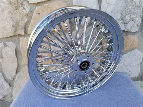 16 Chrome Fat Spoke Rear Wheel For Harley Xl 00 07 Softail 00 07