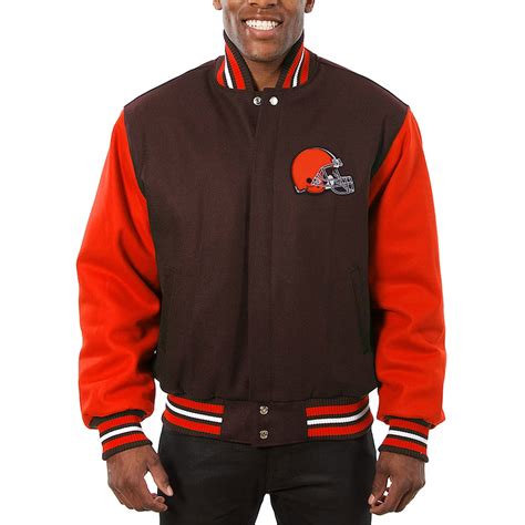 Wool Brownorange Cleveland Browns Varsity Jacket Jackets Masters