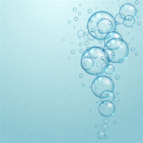 Голубой фон с плавающими пузырьками воды Бесплатно векторы