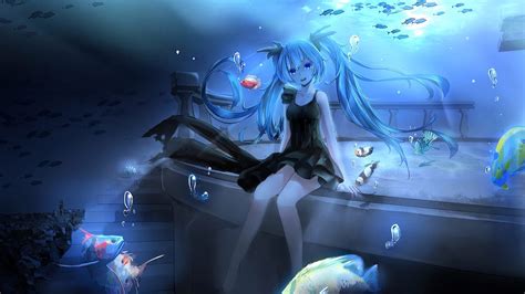 Anime Anime Girls Water Fish Vocaloid Hatsune Miku Underwater Screenshot