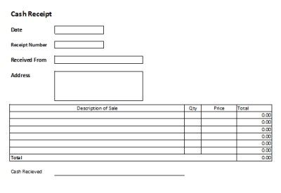 Cash Register Receipt Template Free Printable