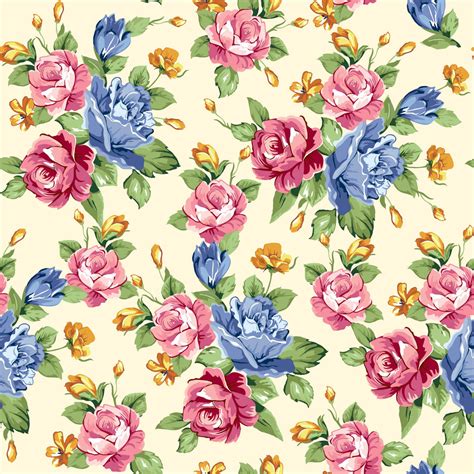 48 Flower Print Wallpaper Roses