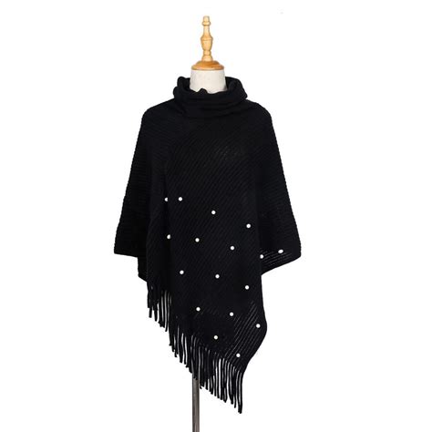 Winter Women Knitted Cashmere Poncho Capes Shawl Sweater Coat Buy At A