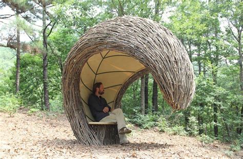 Forest Wave Shelter 1 By Tim Norris Outdoor Sculpture Outdoor Art