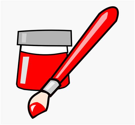 Paint Brush Clipart Red Paint Brush Clip Art Hd Png