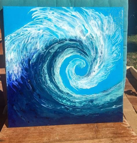 ‘wave Of Thoughtsacrylic Pour Art Done By Me Resin Art Painting