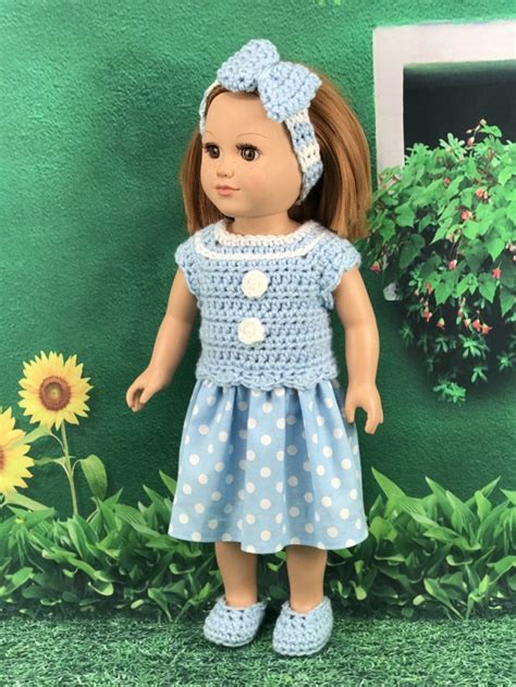 Justine coat 18 doll clothes crochet pattern. Free Crochet Pattern 18" Doll Polka Dot Dress - Adoring ...