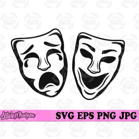 Smile Now Cry Later Svg Theater Mask Clipart Happy And Sad Etsy UK