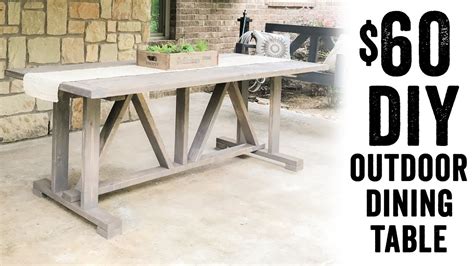 Diy 60 Outdoor Dining Table Youtube