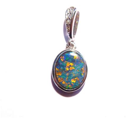 Stunning Multicolour Doublet Australian Opal And Sterling Silver