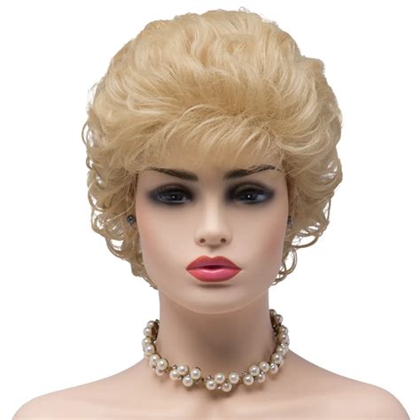 Bestung Blonde Short Curly Wigs Synthetic Classic Wigs Deep Wavy Fluffy Cosplay Costume For
