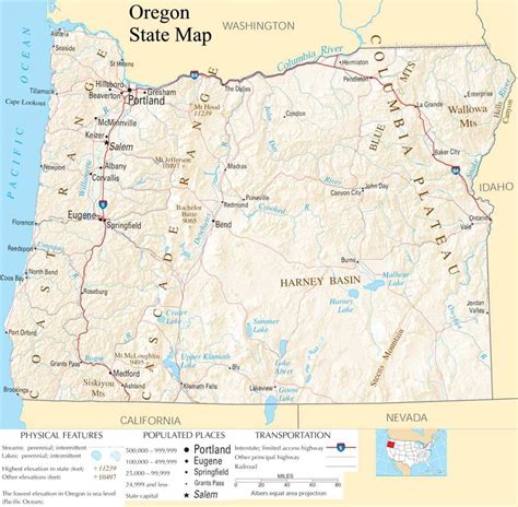 Oregon Map Oregon Coast Satellite Maps County Map United States Map
