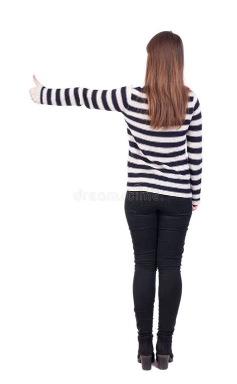 Back View Of Pointing Woman Stock Photo Image Of Beautiful Pointing