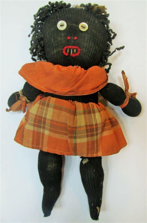 Folk Art Antique Black African American Doll ~ Stockinette ~ Handmade