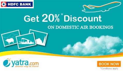 To get cashback, the user should have a. Book Flight Ticket Online India: HDFC Bank Credit Card Customers - Get 20% Discount on Domestic ...