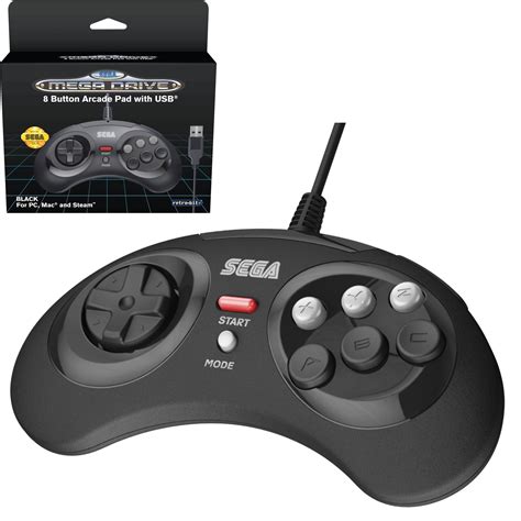 Retro Bit Sega Md 8 Button Usb Black Elkjøp
