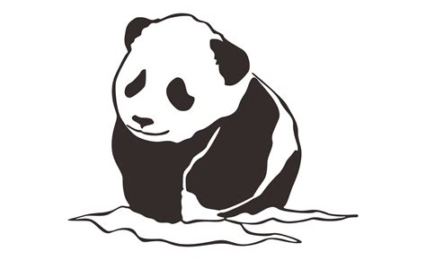 Cute And Adorable Panda Line Art On A Transparent Background 24035063 Png