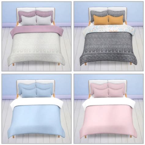 Stockholm Bed Pillow And Blanket Recolors At Saudade Sims Sims 4 Updates