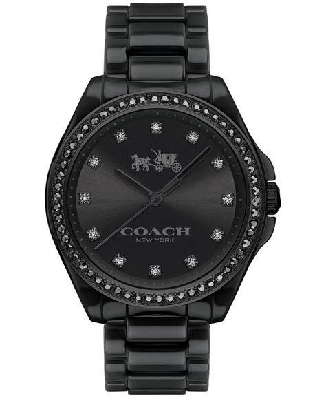 Coach Womens Tristen Black Ceramic Bracelet Watch 36mm 14502498
