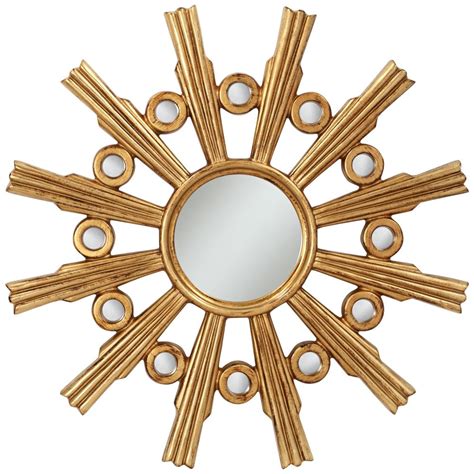 Golden Sunburst 41 Wide Round Wall Mirror Style 8d761 Gold