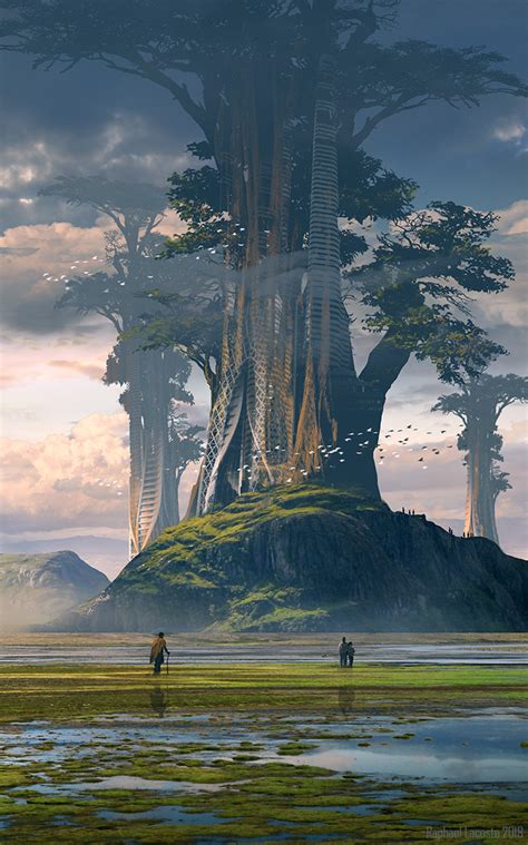 Artstation Tree Worlds Raphael Lacoste Fantasy City Fantasy Places
