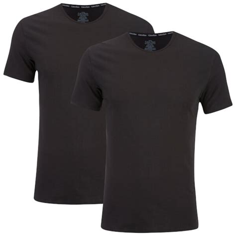 Calvin Klein Mens 2 Pack Crew Neck T Shirt Black Clothing