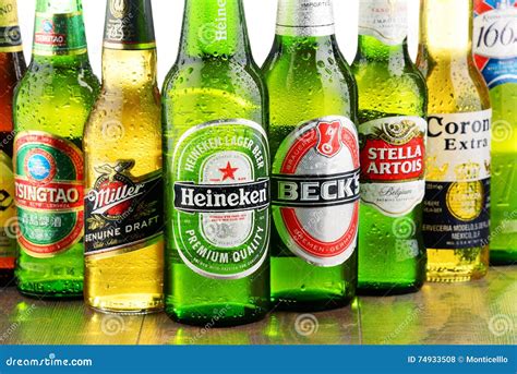 Bottles Of Assorted Global Beer Brands Editorial Stock Photo Image Of