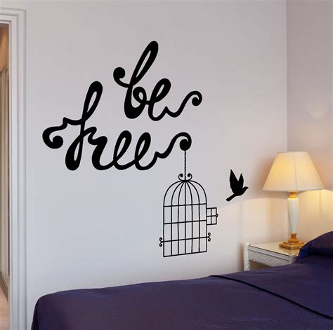 Maybe you would like to learn more about one of these? Wall Vinyl Decal Motivation Quote Be Free Birds Quote Home ...