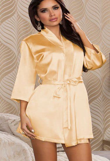 Calida Hot Beige Crepe Robe With Free Thong Panty Styleoff