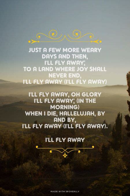 Ill Fly Away Ill Fly Away Spiritual Songs Great Song Lyrics