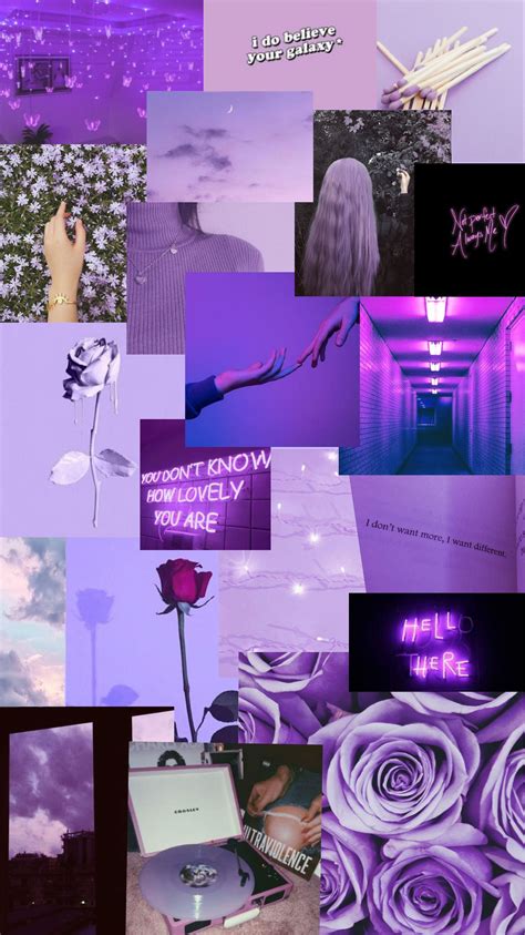 Cute Aesthetic Collage Wallpapers Purple