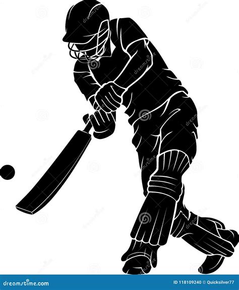 Cricket Low Swing Silhouette Stock Vector Illustration Of Race
