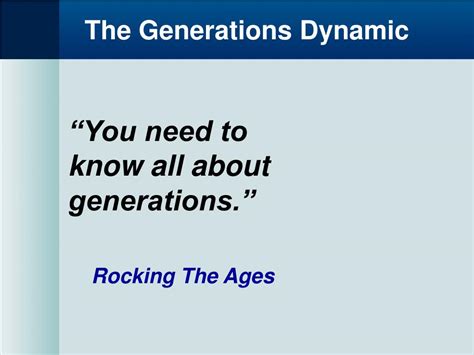 Ppt The Generations Dynamic Powerpoint Presentation Free Download