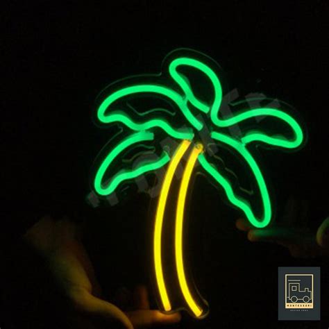 Palm Tree Neon Led Sign Palm Tree Neon Light Tree Wall Etsy Uk