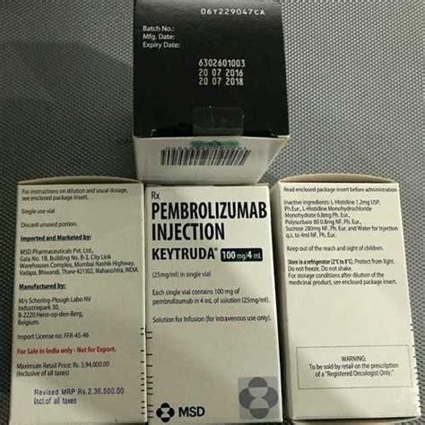 Keytruda Pembrolizumab Mg Injection At Best Price In Kinwat Shree