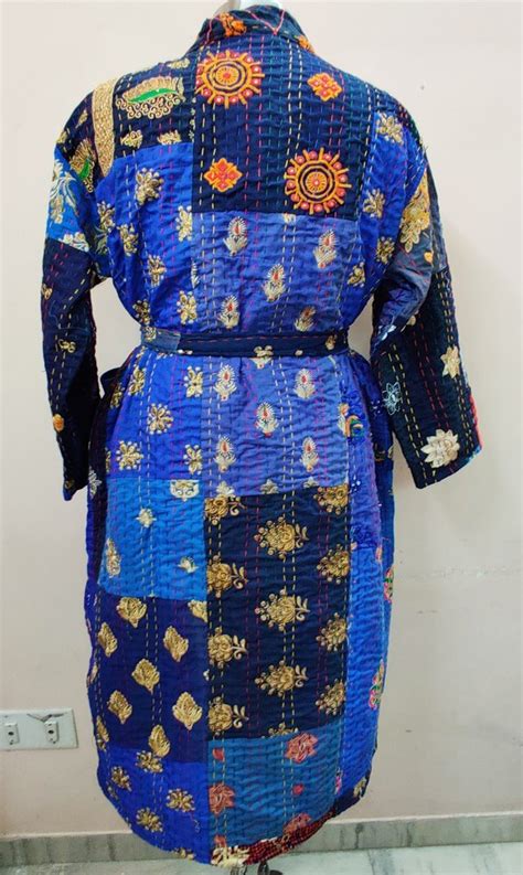 Multicolor Cotton Kantha Patch Work Kimono Robe Medium At Rs Piece