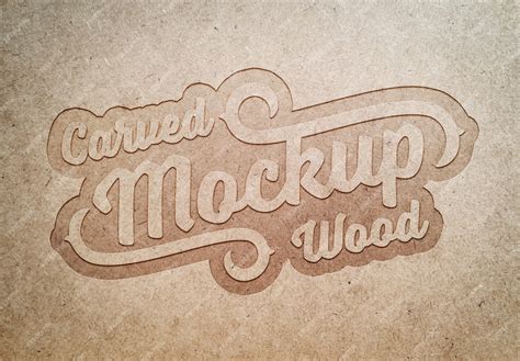 Premium Psd Carved Wood Text Effect Mockup
